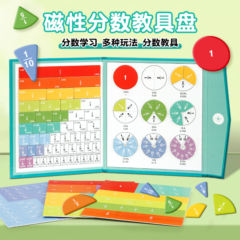 磁性分数盘教具磁吸演示器小学数学分子分母认知加减法运算CZ