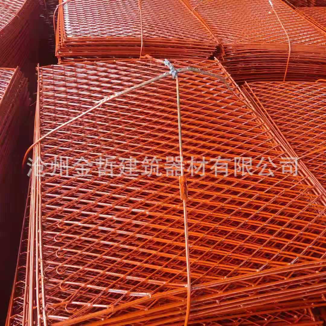 钢笆网片建筑脚手架用脚踏网菱形网铁竹笆片包两边包四边钢板网