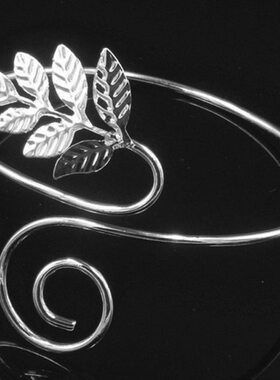 银色线条演叶臂三臂环表镯漩涡开口片螺旋女树道具饰品欧美男金属