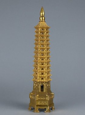 黄铜文昌塔摆件文昌帝君纯铜13层中式铜器工艺品家居装饰品礼品
