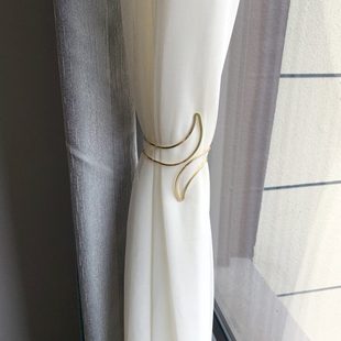 现代简约窗帘绑带合金属窗帘收纳夹子束缚绳子卧室软装饰窗帘扣