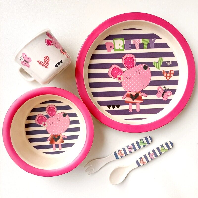 兔子婴儿童餐盘牛排盘叉勺子摆盘早餐面条平盘家用餐碟子碗喝水杯