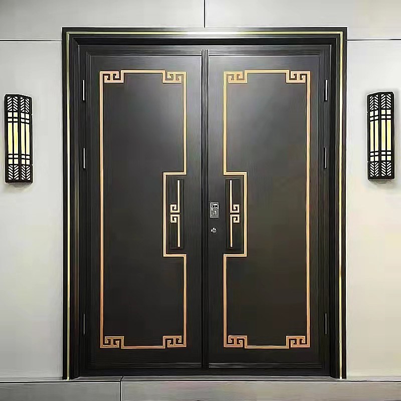 商品房防爆铸铝门别墅防盗入户门定制仿铜门精雕铸铝门大门进户门