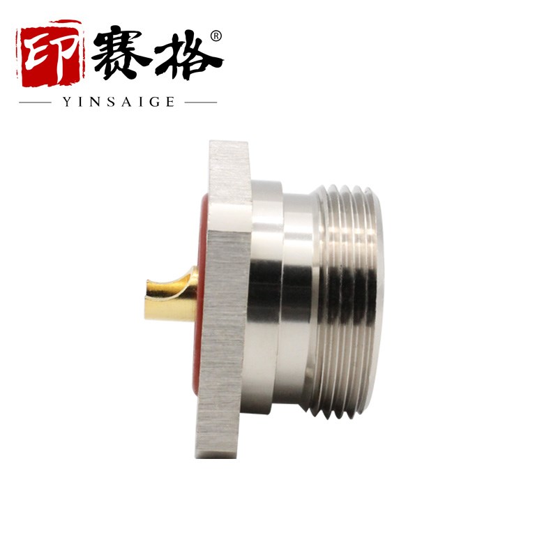 L29-KFD四孔法兰方板连接器防水 DIN-KF固定面板7/16母座大功率头