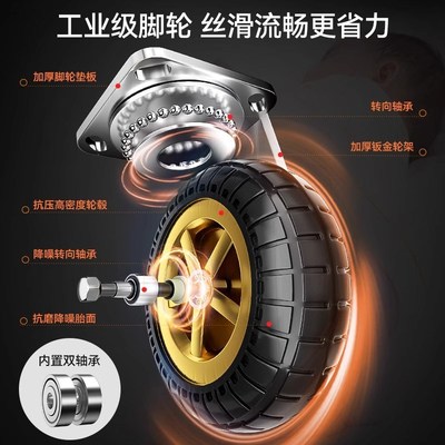 小推车拉货带围栏平板车搬运车带护栏手推车家用小拉车折叠拖车