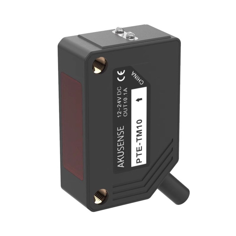 明治传感器PTE-TM1C方型光电传感器红光对射光电关感应器10米