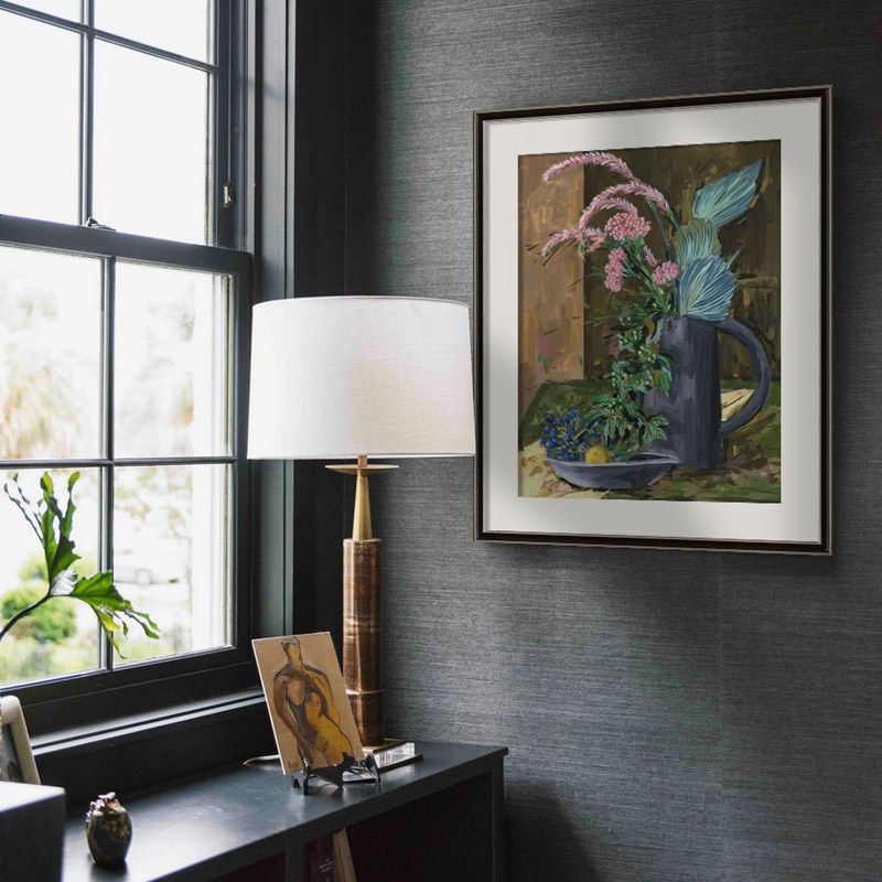 超薄装饰画原版画芯现代风格复古画金属画框餐厅玄关卧室挂画