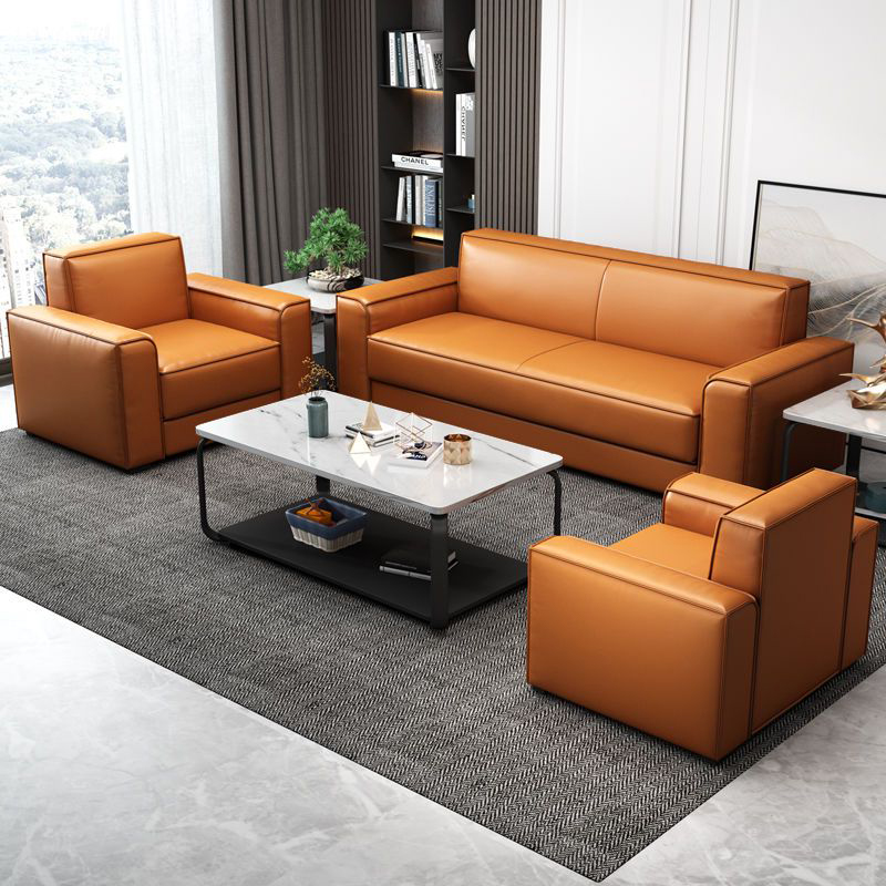 现代办公沙发商务接待会客休闲办公室极简三人整体沙发