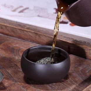 2只装 50毫升紫砂茶杯口杯主人杯宜兴原矿手工大红袍杯子 紫泥杯