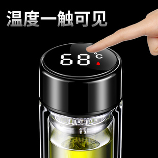 潮可爱简约家用个人女士茶杯 玻璃杯双层透明水杯便携2020新款