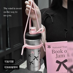 保温杯女生高颜值初中生水杯女新款2025网红爆款水杯大容量男银色