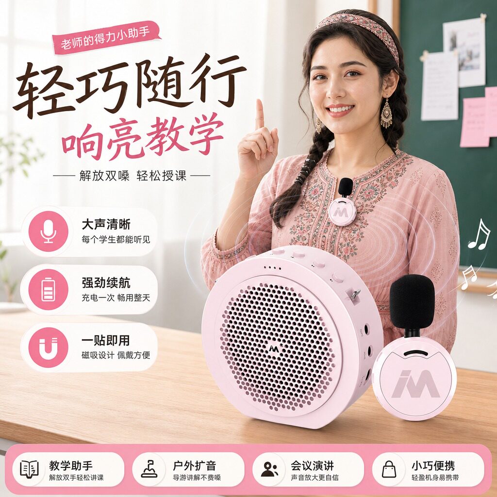 麦拉达MAX教师无线领夹扩音器20W大功率智能降噪轻松教学不累嗓