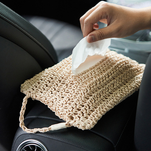 molingtalk 东南亚 手工拉菲草编织纸巾袋 可悬挂民宿风纸巾盒