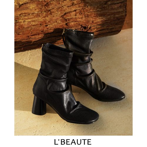 L'BEAUTE圆跟松弛弹力靴