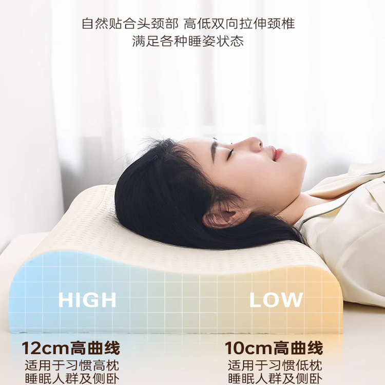 泰国天然乳胶枕头家用一对装护颈椎助睡眠成人学生宿舍青少年枕芯