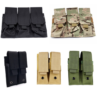 M4两联战术三联弹夹包附件杂物包挂包弹夹袋手电刀套配件收纳袋
