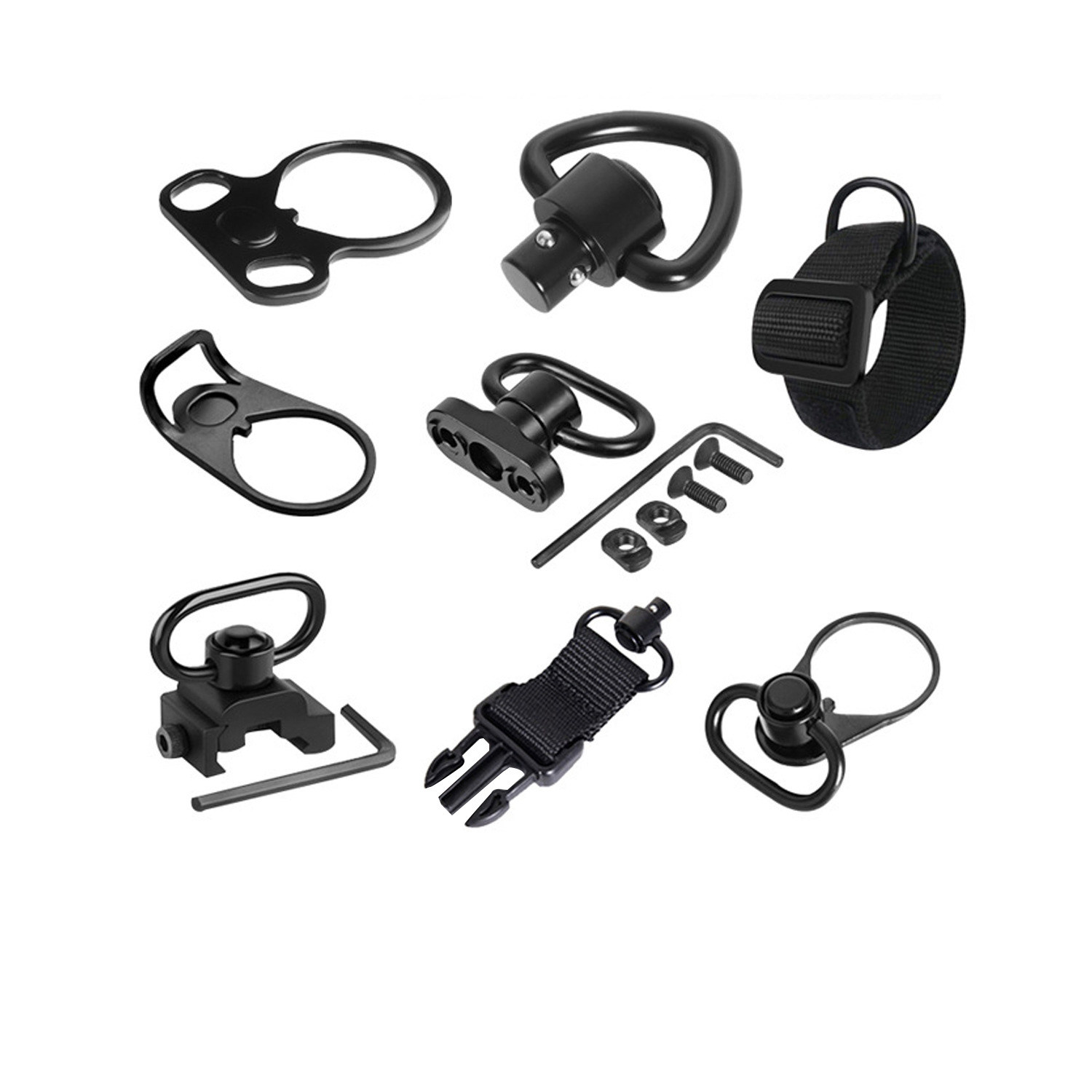 m4配件背带扣mp5战术QD快拆扣arp9双点挂肩尼龙枪带蝴蝶环连接扣