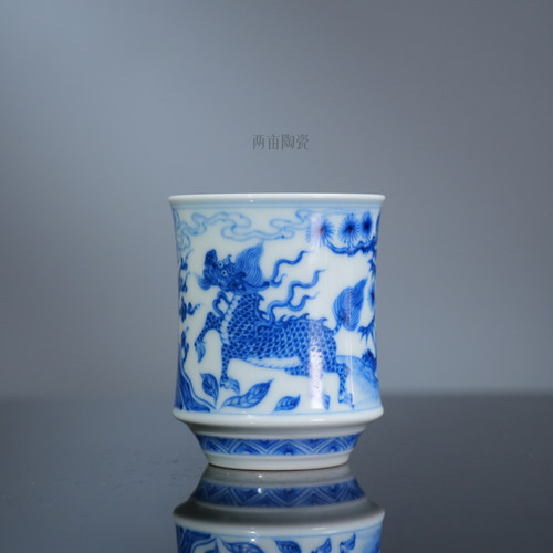 望月怀古松竹梅麒麟望月竹节杯