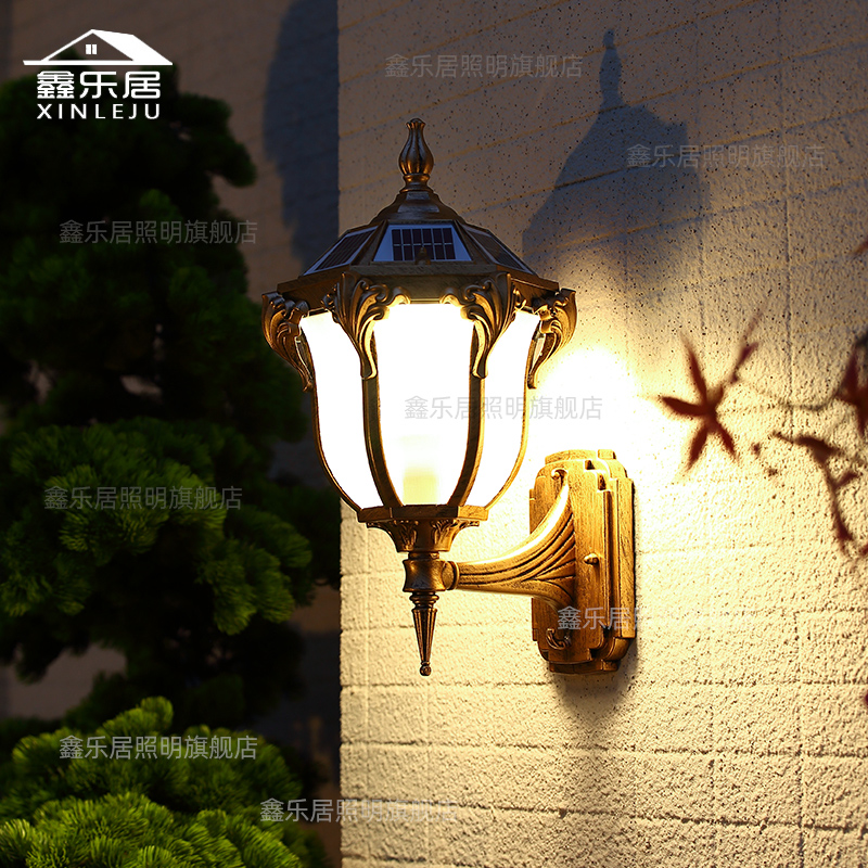 防水壁灯户外欧式复古别墅大门口阳台外墙院子露台太阳能庭院壁灯