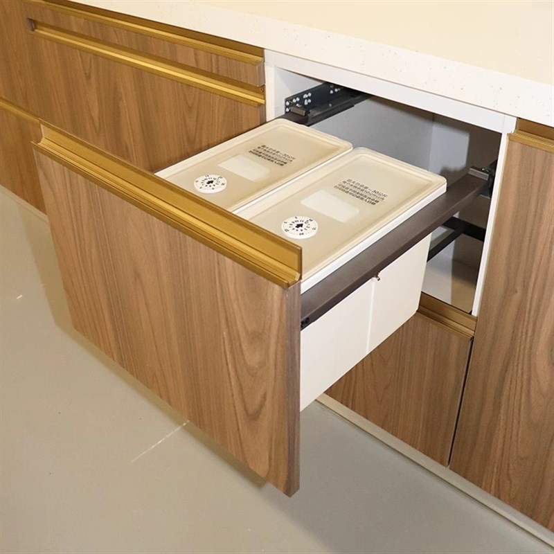 橱柜抽屉式米箱 家用嵌入式五谷杂粮米桶 防虫防潮米柜可分类拉篮