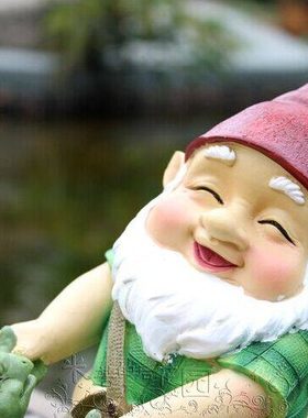 力荐 包邮花园阳台田园庭院盆景装饰家居摆件精灵爷爷 爱笑的眼睛