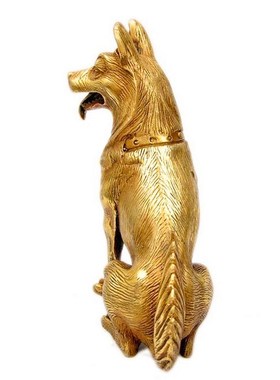 纯铜狗黄铜狼狗一对铜狗生肖狗补西北角家居客厅工艺礼品摆饰礼品