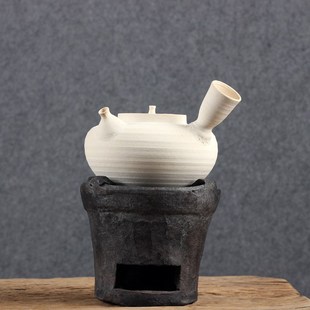 纯手工功夫茶壶电陶炉烧水壶 砂铫白陶侧把煮茶壶泡茶家用2024新款