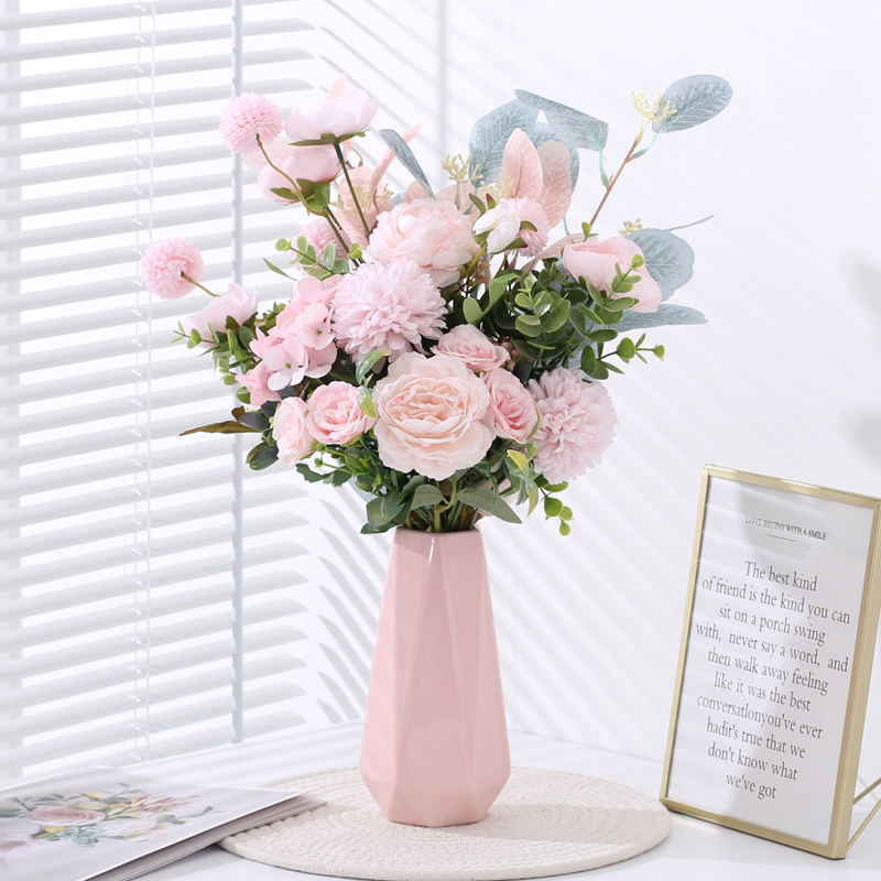 假花仿真花摆设摆件客厅花束插花塑料花干花花瓶装饰品餐桌花