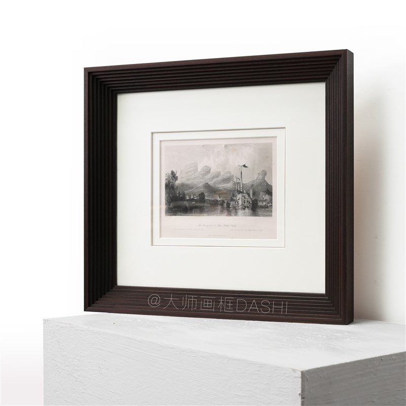 定制中式简约实木油画框外框画框装裱相框挂墙版画A4纸卡纸镜框架