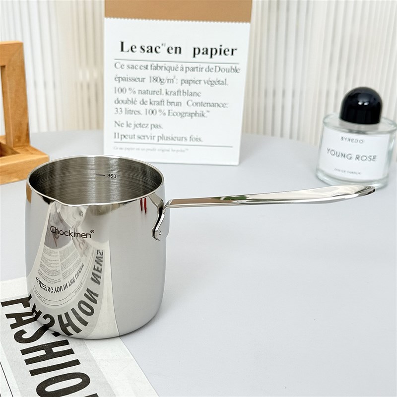 【出德国】18-10不锈钢拉花杯咖啡壶打奶泡杯烘焙黄油热油锅奶锅