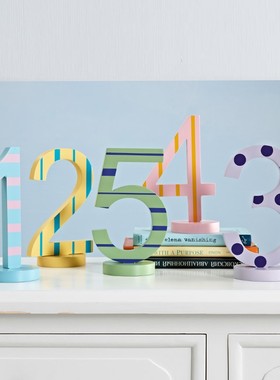 数字摆件儿童样板房饰品摆设家居卧室柜台玄关桌面个性装饰工艺品