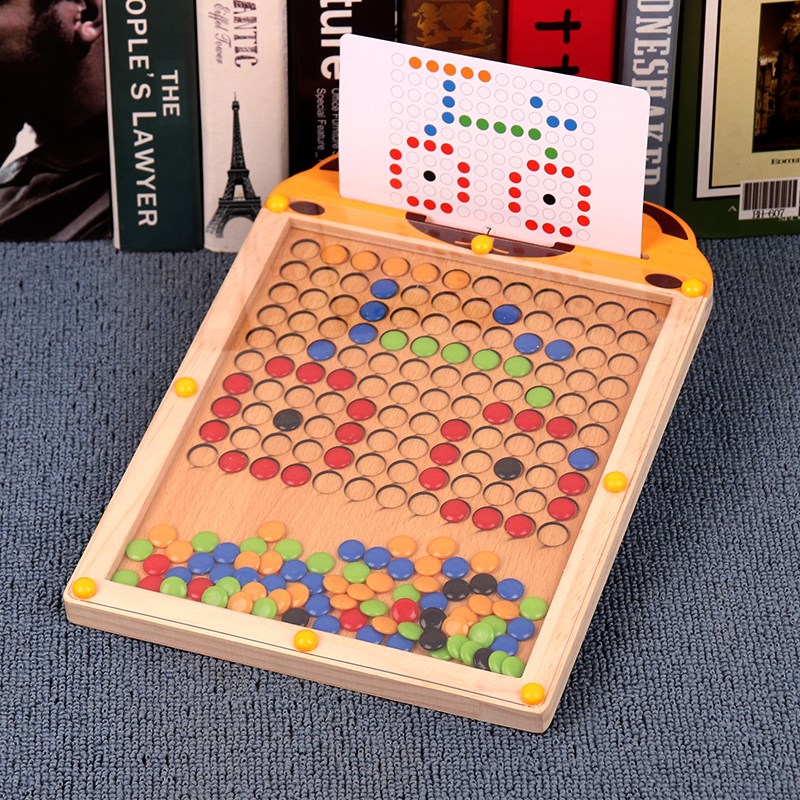 磁性运笔画板幼儿童磁力控笔2-6岁8木质宝宝画画板女孩益智力玩具