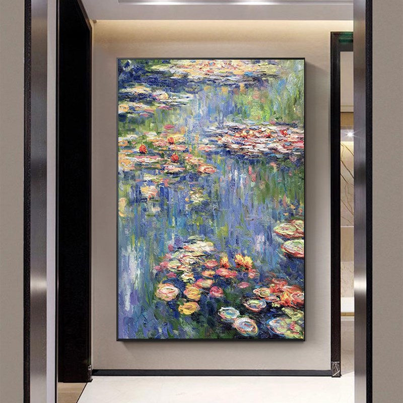 数字油画diy油彩画名画莫奈睡莲手绘填色玄关挂画欧式装饰画客厅