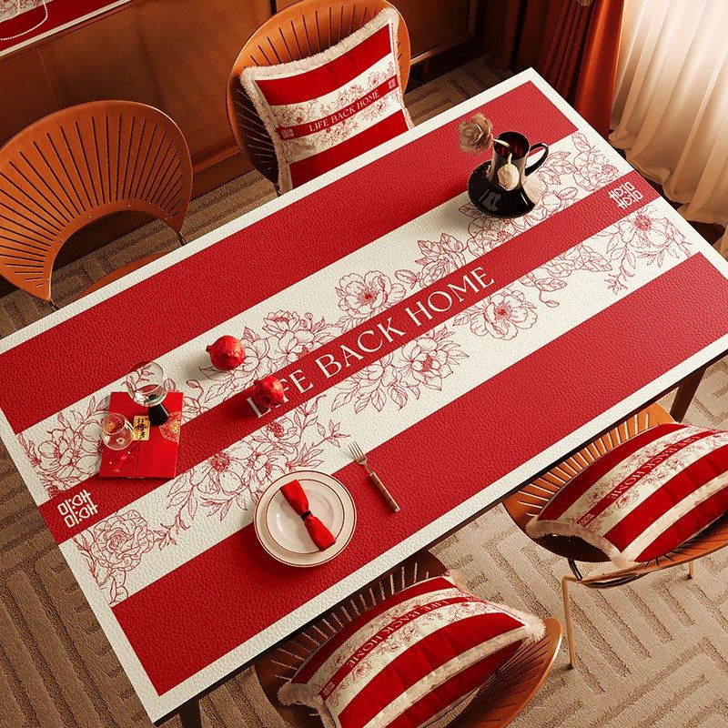结婚喜字桌垫皮革防油防水免洗桌布红色喜庆氛围感婚房布置茶几垫,居家布艺,桌布,淘宝优惠券,粉丝福利购,淘宝优惠卷