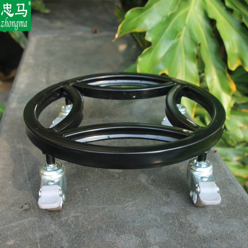 zhongma/忠马 圆型花盆底座带轮承重工业万向轮移动托盘盆栽底架