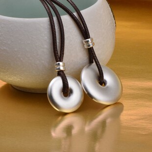 999纯银实心平安扣吊坠挂件男女款学生儿童情侣纯银项链生日礼物