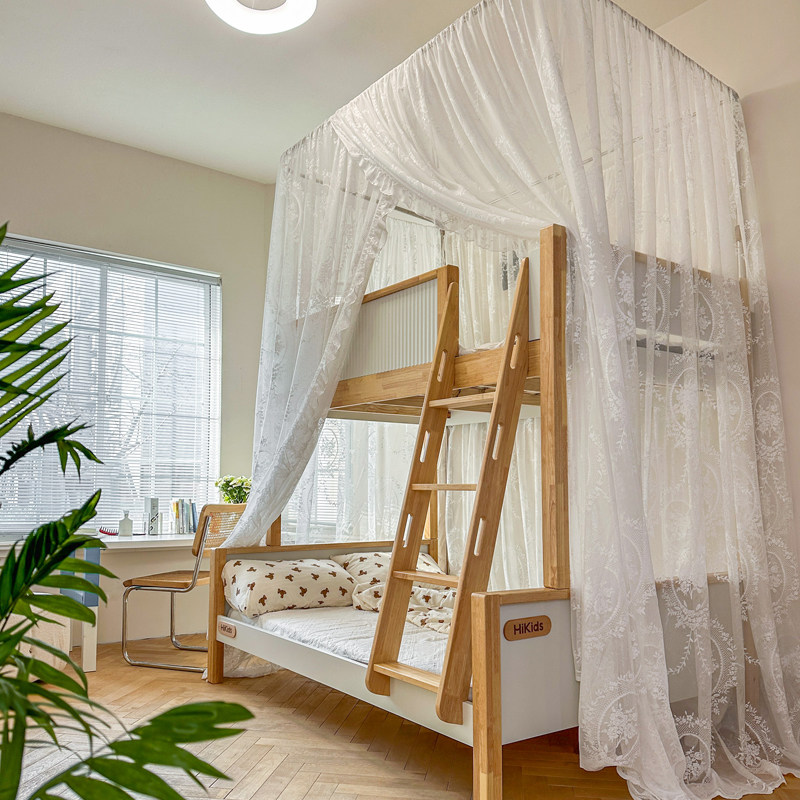 法式家用子母床一体式儿童蚊帐上下铺一体式蕾丝一开门U型升降杆,床上用品,蚊帐,淘宝优惠券,粉丝福利购,淘宝优惠卷