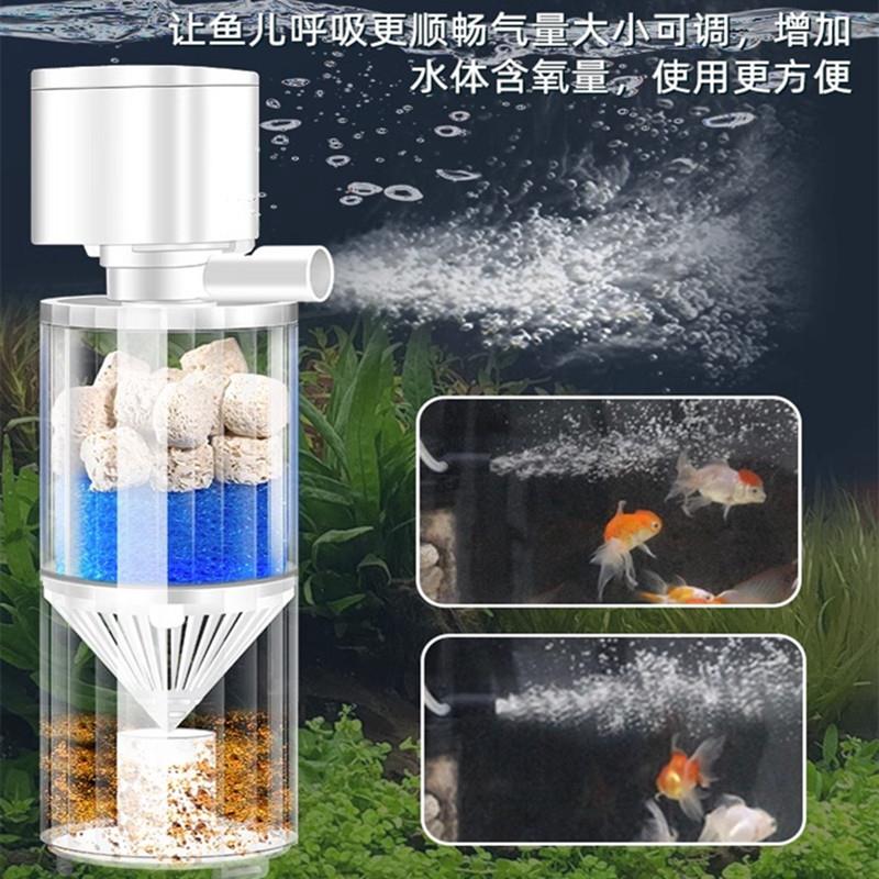 鱼缸过滤器制氧净水吸便三合一循环水帮浦All潜水氧气泵生态系统