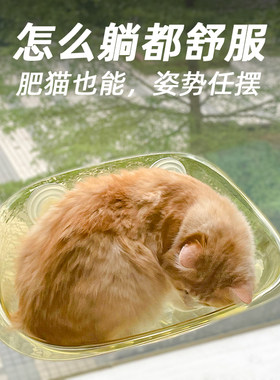 吸在玻璃上的猫窝 猫吊床悬浮式猫窝夏季 不占地吸盘猫爬架