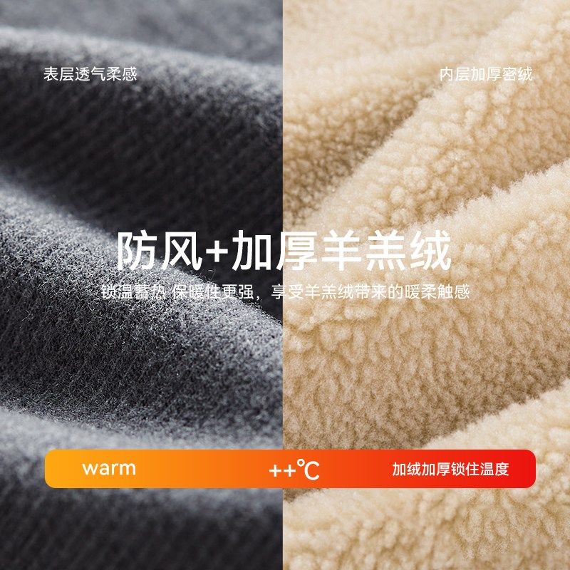 羊羔绒打底裤女秋冬加绒加厚新款高腰外穿显瘦黑色大码保暖棉裤子