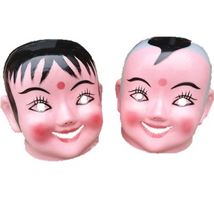 朔料大头娃娃头套面具男孩女孩头套秧歌舞龙舞狮道具民间喜庆用品