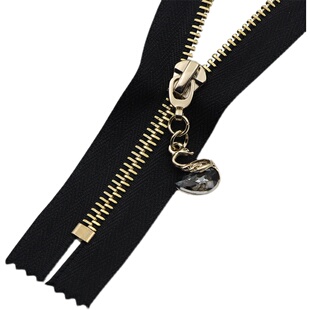 门襟外套金牙拉锁真铜铁齿加长羽绒服拉练 金属拉链夹克皮衣开衫