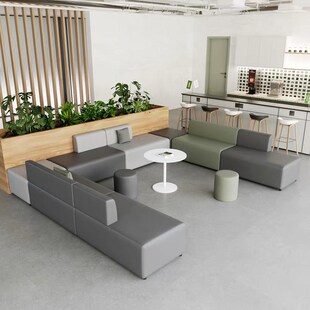 口腔诊所候诊转角沙发医院牙科休息区会客洽谈接待等候区休闲卡座