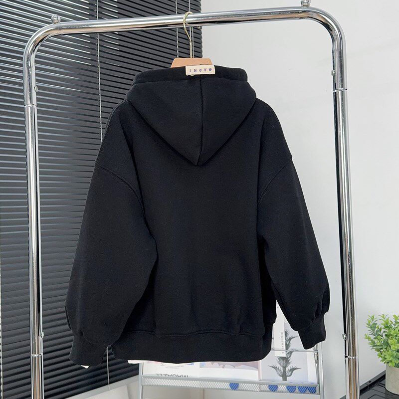 布芮欧童装男童黑色加绒卫衣冬款中大童一体绒帽衫儿童上衣63063