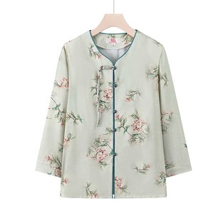 中老年人女装夏装奶奶新中式套装洋气老太太国风衬衫妈妈夏天衣服