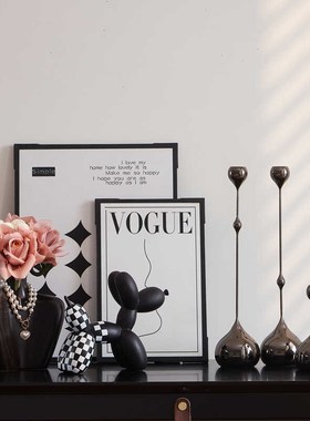 奶油风家居饰品摆件客厅酒柜玄关乔迁礼物中古餐边柜套装摆设