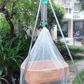 幼婴儿蚊帐可爱儿童床方顶潮汕电动摇篮蚊帐加密宝宝圆顶吊篮蚊帐