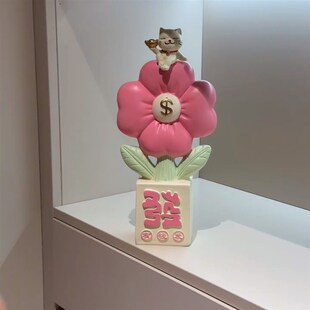 2025新款新年有钱花家用玄关氛围感发财猫艺术旺宅装饰招财摆件