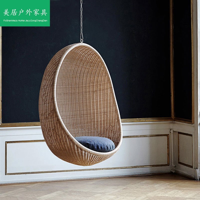 户外秋千吊篮客厅阳台休闲藤椅悬挂吊篮露天别墅花园民俗酒店吊椅