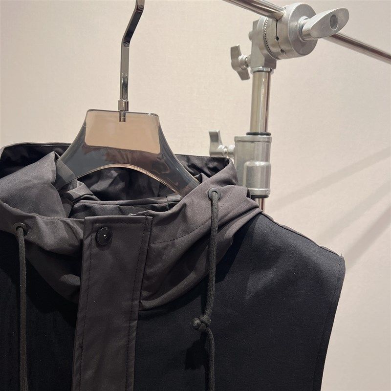 秋季新款男士连帽马甲针织拼接工装大口袋修身休闲青年马夹外套帅,男装,常规马甲,淘宝优惠券,粉丝福利购,淘宝优惠卷